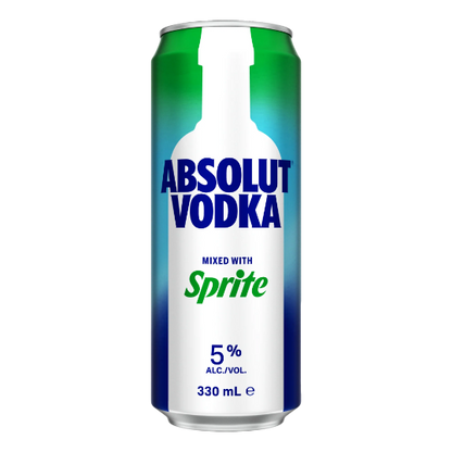 Absolut Vodka & Sprite 5% Cans 330ml