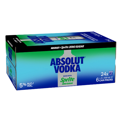 Absolut Vodka & Sprite Zero Sugar 5% Cans 330ml