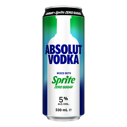 Absolut Vodka & Sprite Zero Sugar 5% Cans 330ml