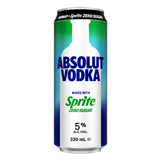 Absolut Vodka & Sprite Zero Sugar 5% Cans 330ml