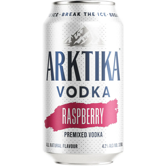 Arktika Vodka Raspberry Premixed Vodka Cans 375ml - Boozeit.com.au