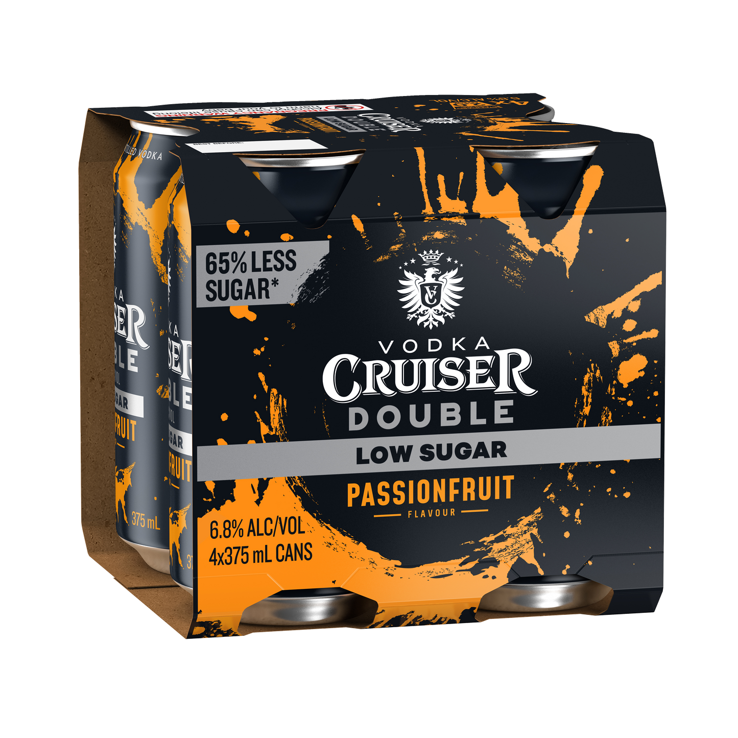 Vodka Cruiser Double Low Sugar Passionfruit 6.8% Cans 375ml