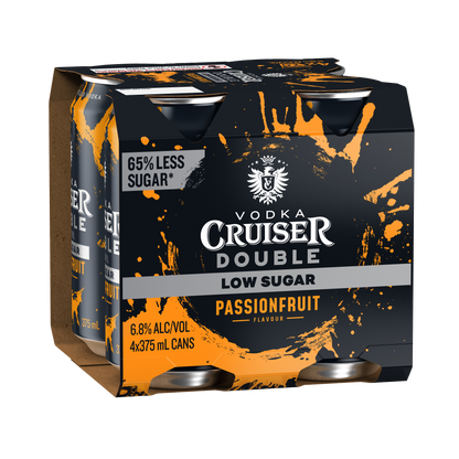 Vodka Cruiser Double Low Sugar Passionfruit 6.8% Cans 375ml