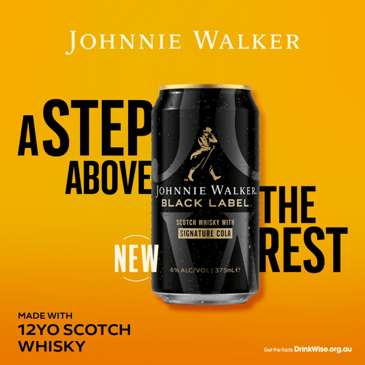 Johnnie Walker Black Label & Signature Cola 6% 10 Pack Cans 375ml