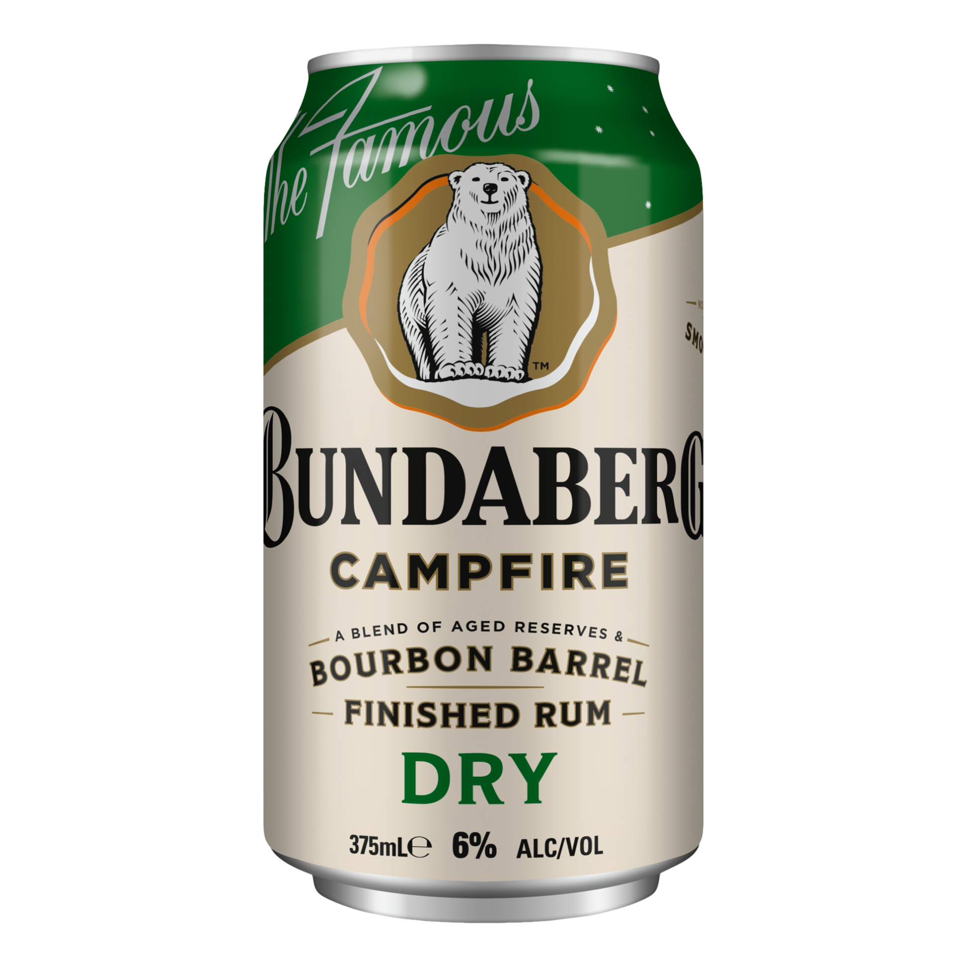Bundaberg Campfire Bourbon Barrel Rum and Dry 6% Cans 375ml - Boozeit.com.au