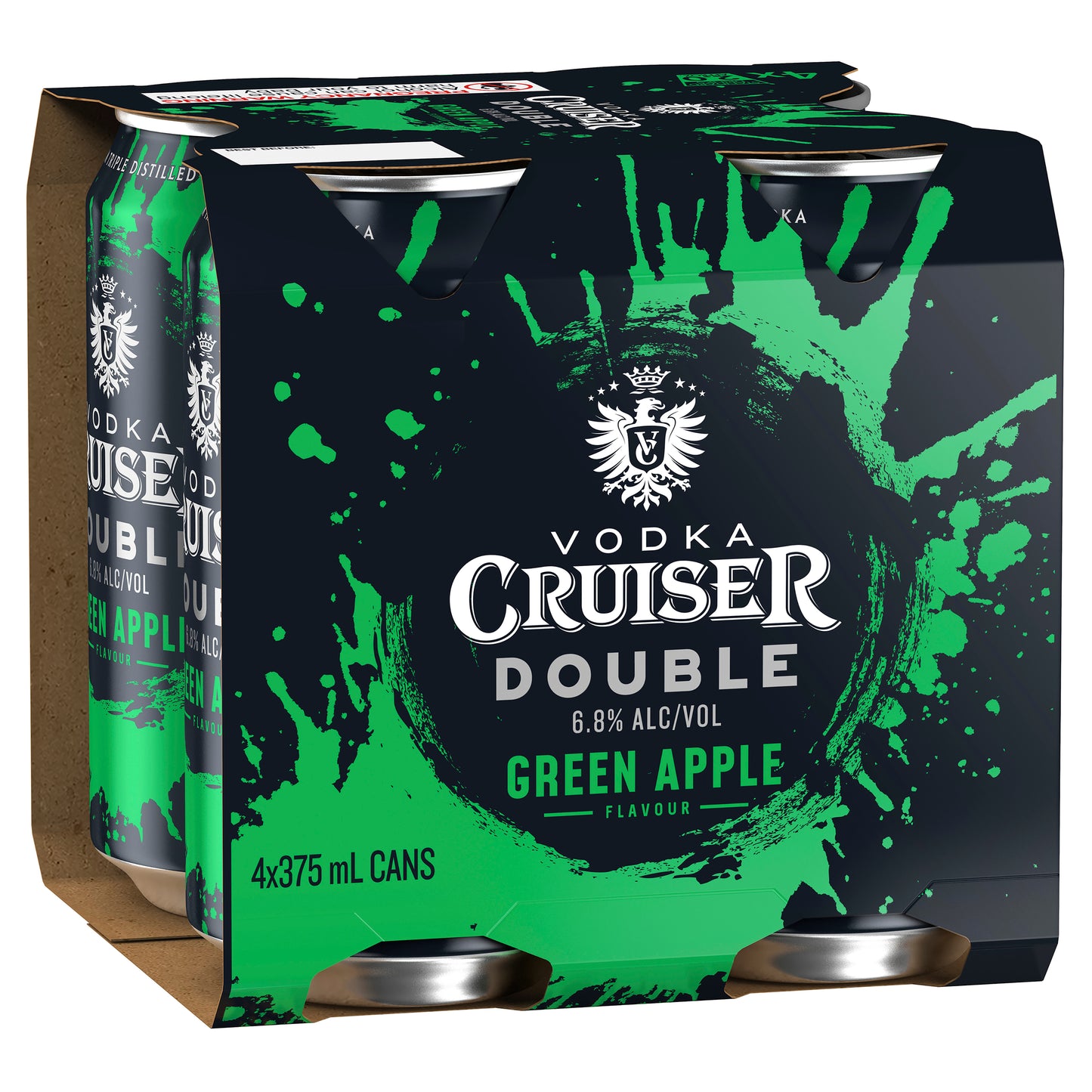 Vodka Cruiser Double Low Sugar Green Apple 6.8% Cans 375ml