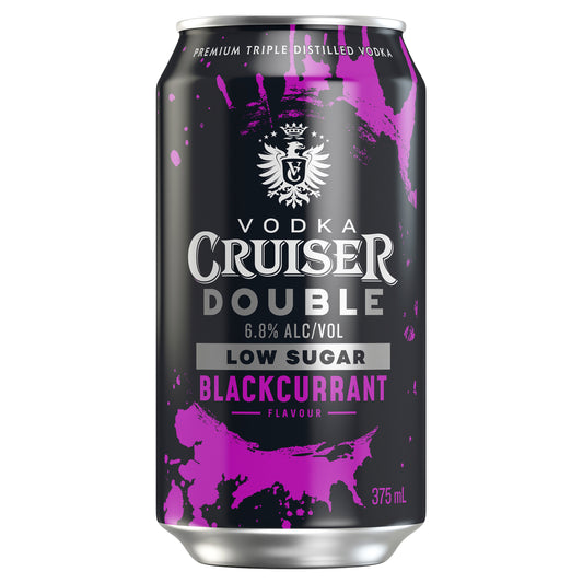 Vodka Cruiser Double Low Sugar Blackcurrant 6.8% Cans 375ml