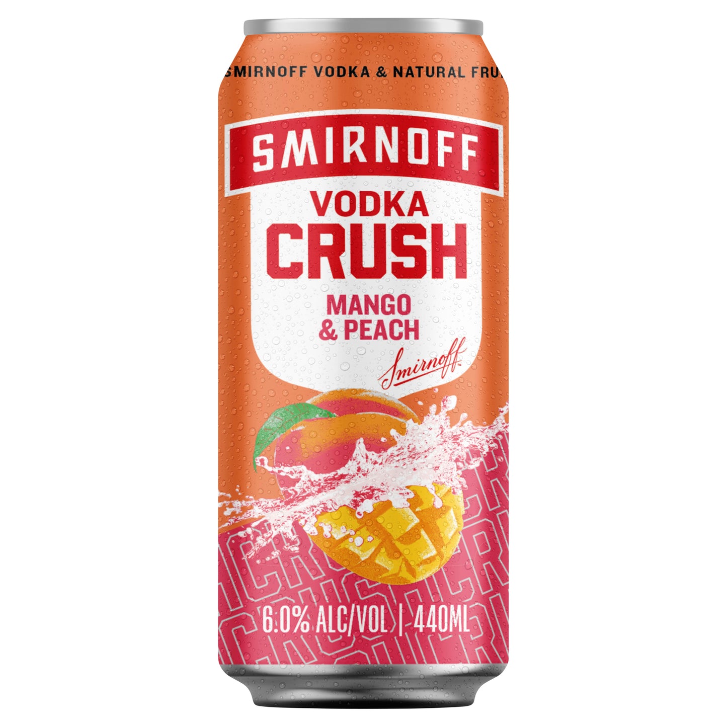 Smirnoff Vodka Crush Mango & Peach 6% Cans 440ml