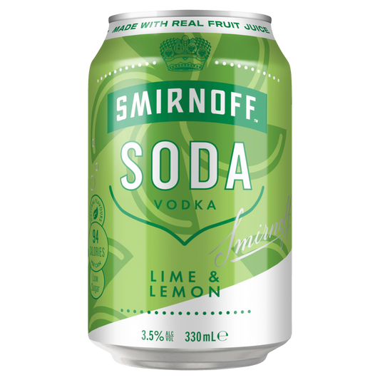 Smirnoff Soda Lime & Lemon Cans 330ml