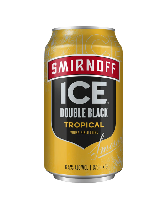 Smirnoff Ice Double Black Tropical Vodka 6.5% Cans 375ml - Boozeit.com.au