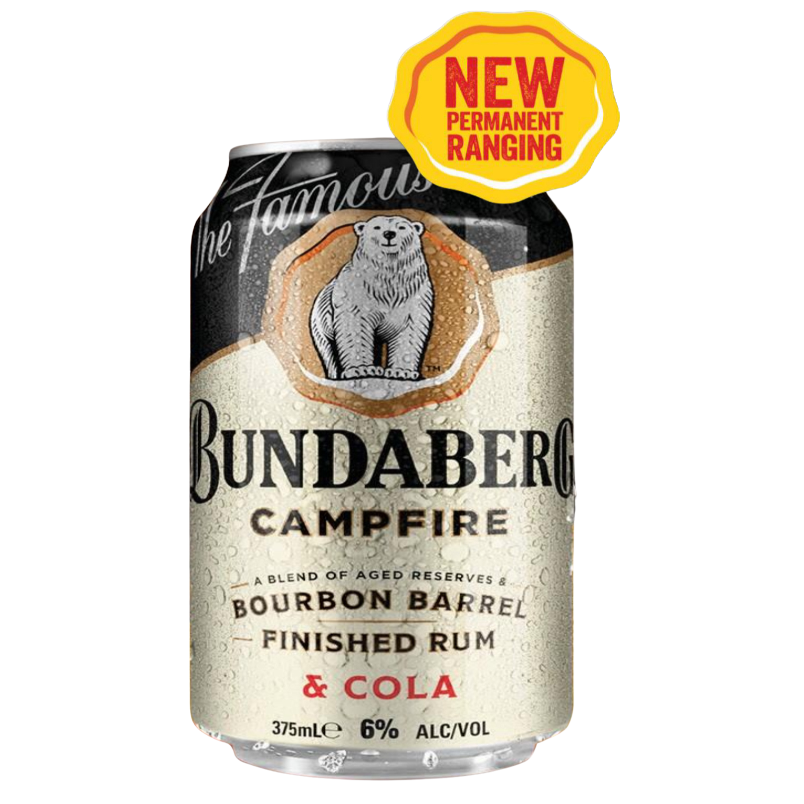 Bundaberg Campfire Bourbon Barrel Rum and Cola Cans 375ml