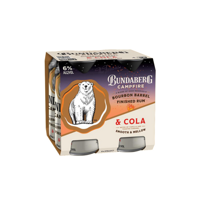 Bundaberg Campfire Bourbon Barrel Rum and Cola Cans 375ml