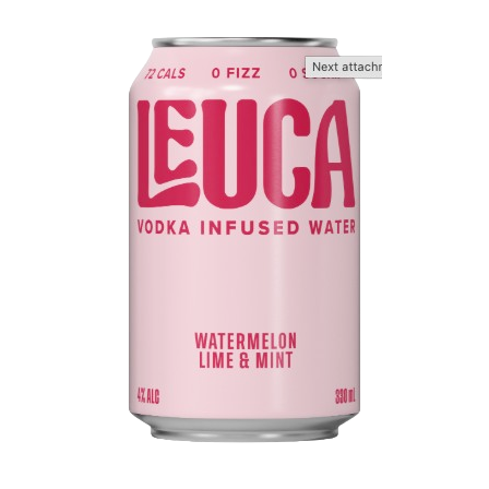Leuca Vodka Infused Water Watermelon, Lime & Mint Cans 330ml
