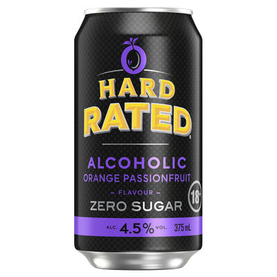 Hard Rated Alcoholic Orange Passionfruit Zero Sugar Cans 375ml