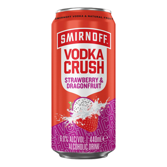 Smirnoff Vodka Crush Strawberry & Dragonfruit 6% Cans 440ml