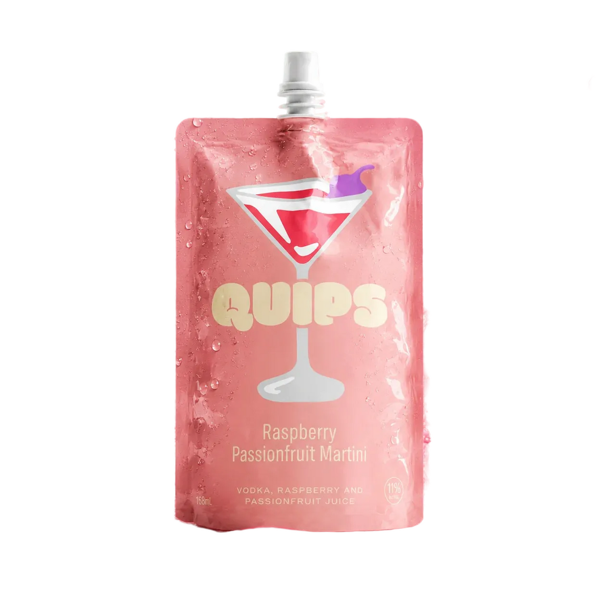 Quips Raspberry Passionfruit Martini Cocktail Pouch 168ml