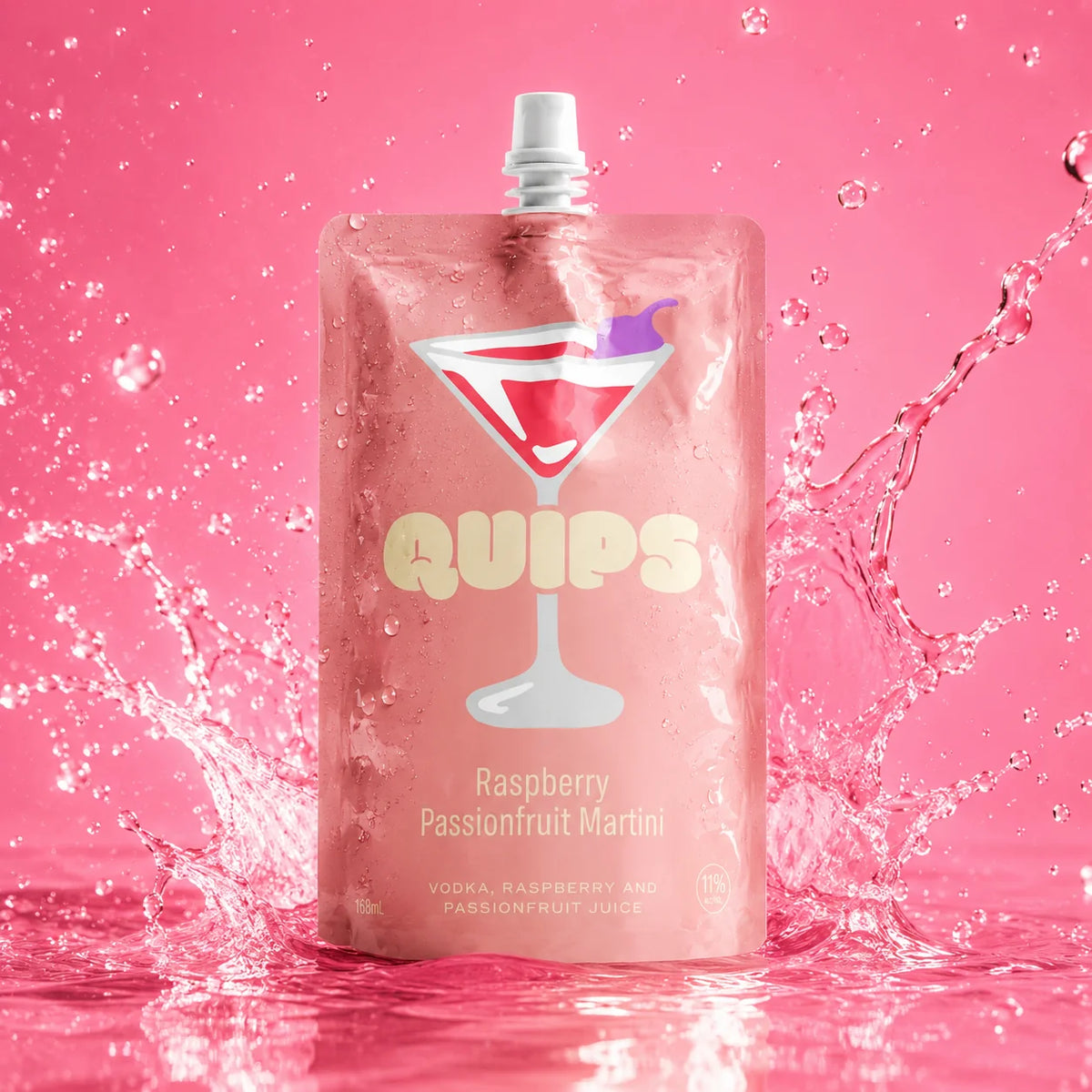 Quips Raspberry Passionfruit Martini Cocktail Pouch 168ml