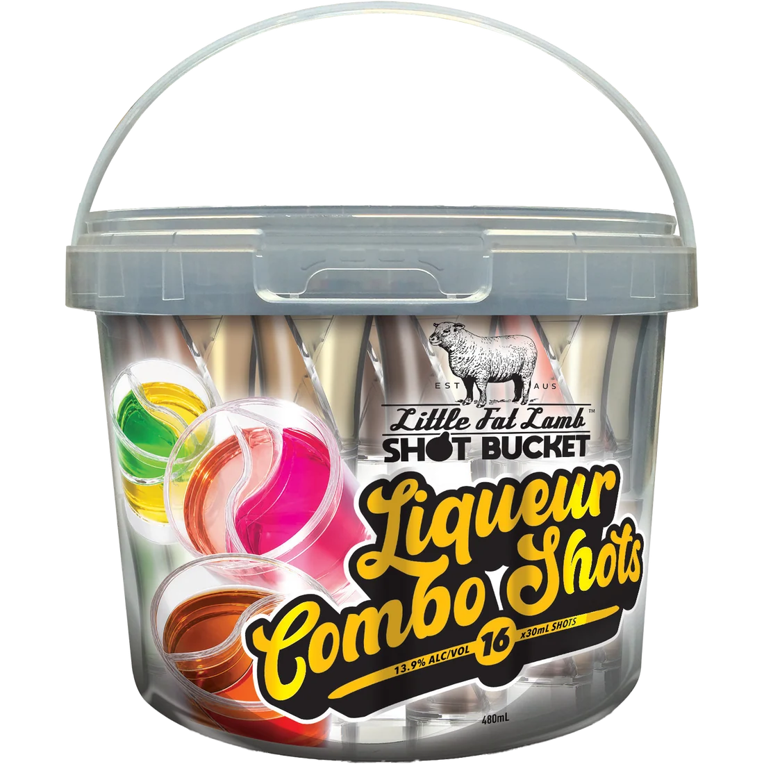 Little Fat Lamb Liqueur Combo Shot Bucket 16 Shots