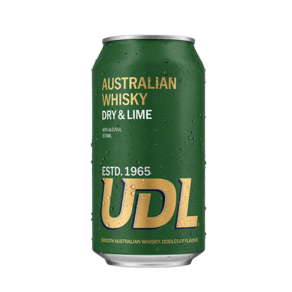 UDL Australian Whisky Dry & Lime Cans 375ml