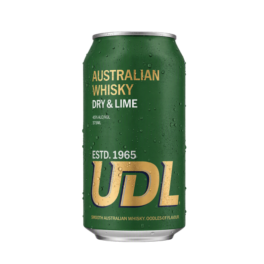 UDL Australian Whisky Dry & Lime Cans 375ml
