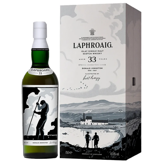 Laphroaig 33 Years Old Strong Characters Chapter 1 Donald Johnston Single Malt Scotch Whisky 700ml - Boozeit.com.au