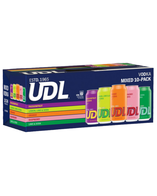 UDL Mixed Pack 10 Pack Vodka Cans 375ml