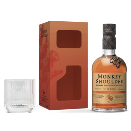 Monkey Shoulder  Blended Malt Scotch Whisky + Rock Glass Gift Pack 700ml