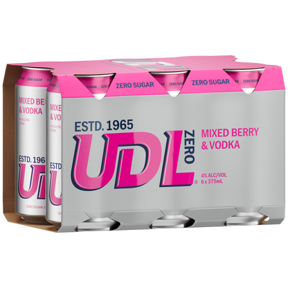 UDL Zero Sugar Mixed Berry & Vodka Cans 375ml