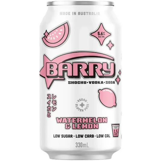 Barry Watermelon & Lemon Cans 330ml - Boozeit.com.au