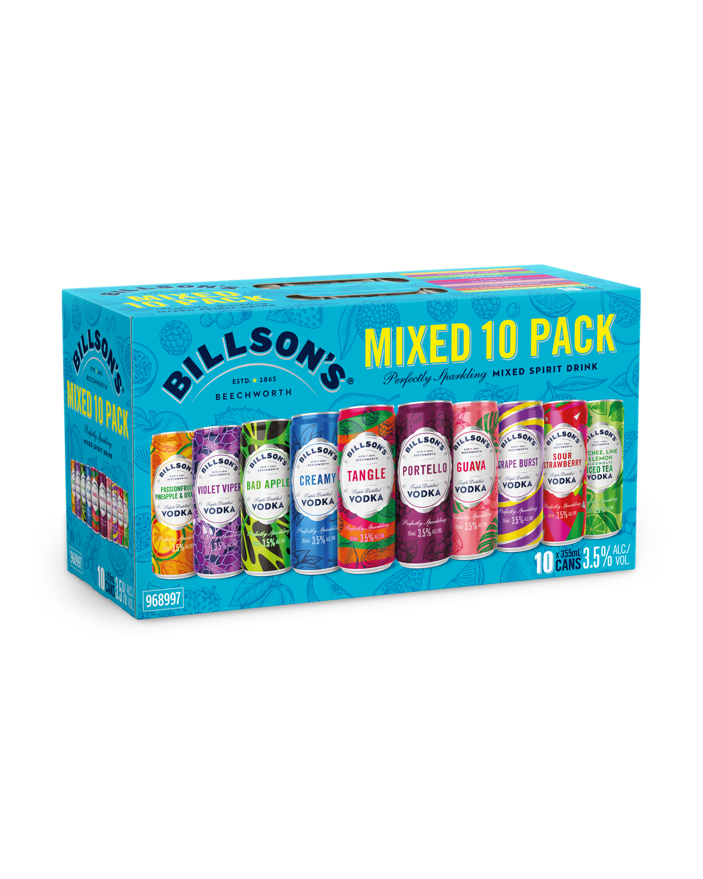 Billson’s Vodka Mixed 10 Pack Cans 355ml