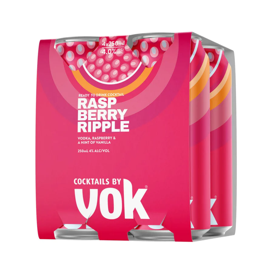 Vok Cocktails Raspberry Ripple Cans 250ml – Boozeit.com.au