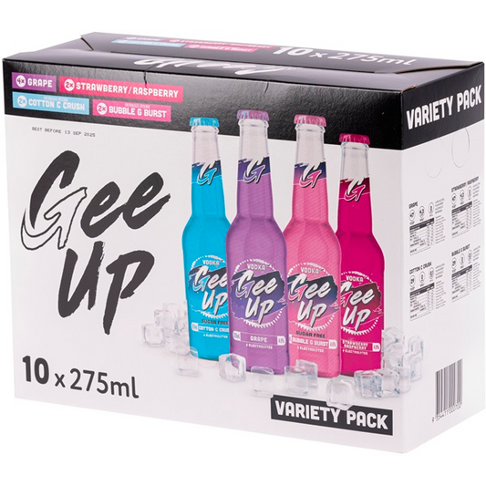 Gee Up Vodka Mixed 10 Pack Bottles 275ml