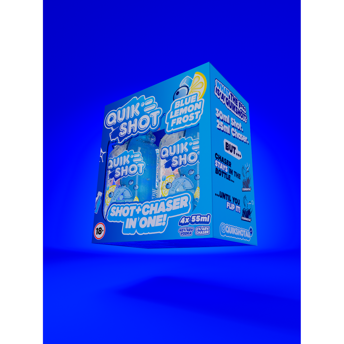 QUIKSHOT Blue Lemon Frost Shot + Chaser 55ml
