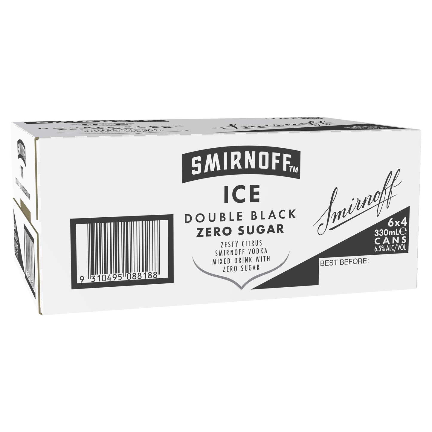 Smirnoff Ice Double Black Zero Sugar 6.5% Cans 330ml