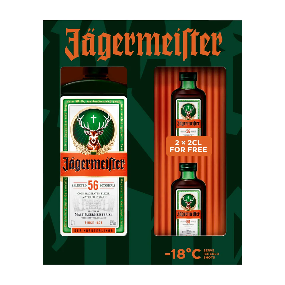 Jagermeister Herbal Liqueur Gift Pack 700ml + 2 x Miniature 20ml ...