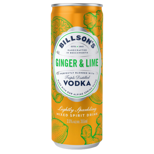 Billson's Vodka Ginger & Lime 355ml