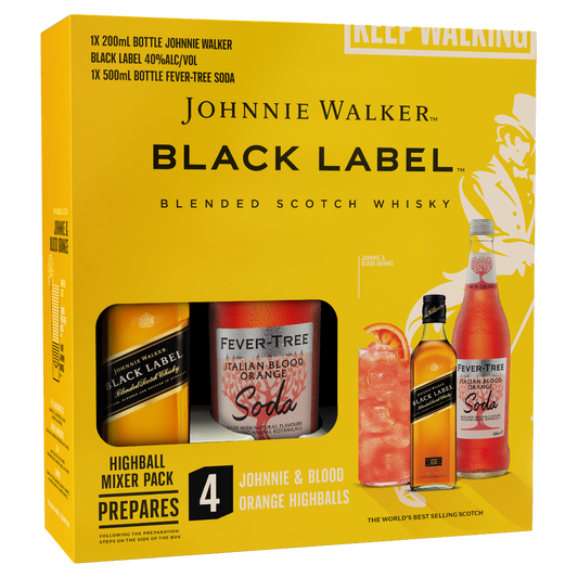 Johnnie Walker Black Label Blended Scotch Whisky Highball Giftpack 200ml