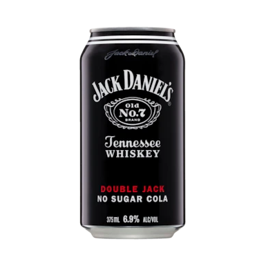 Jack Daniel's Tennessee Whiskey Double Jack & No Sugar Cola Cans 375ml