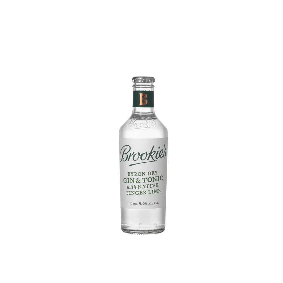 Brookie's Dry Gin & Tonic with Native Finger Lime 275ml