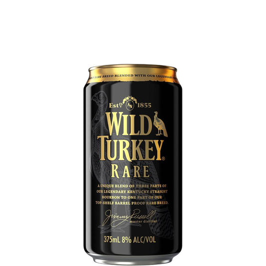 Wild Turkey Kentucky Straight Bourbon Whiskey Rare & Cola Cans 375ml