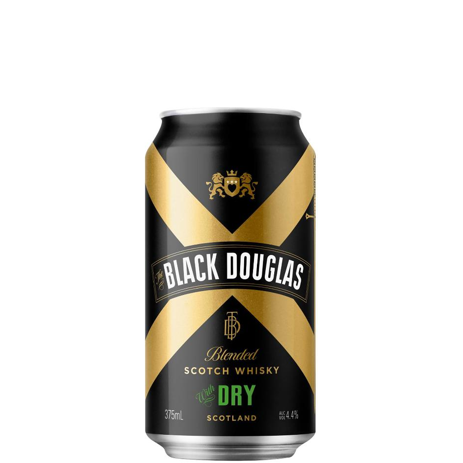 Black Douglas Blended Scotch Whisky and Dry 4.4% Cans 375ml