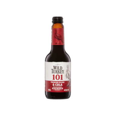 Wild Turkey 101 Kentucky Straight Bourbon Whiskey & Cola Bottles 330ml