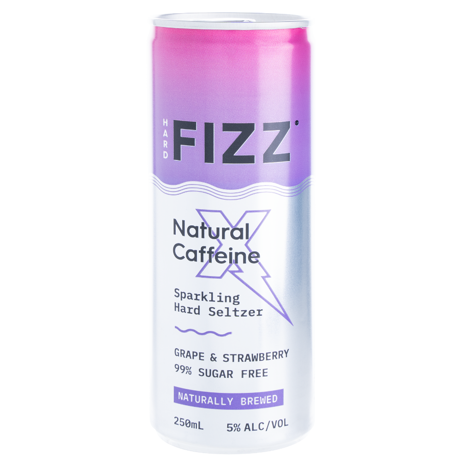 Hard Fizz X Natural Caffeine Grape & Strawberry 250ml