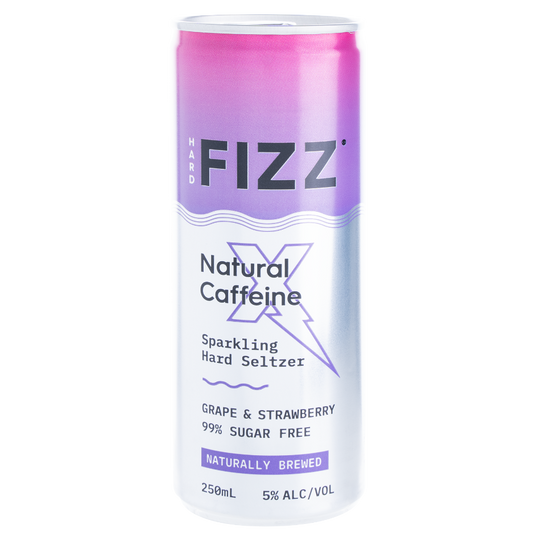 Hard Fizz X Natural Caffeine Grape & Strawberry 250ml