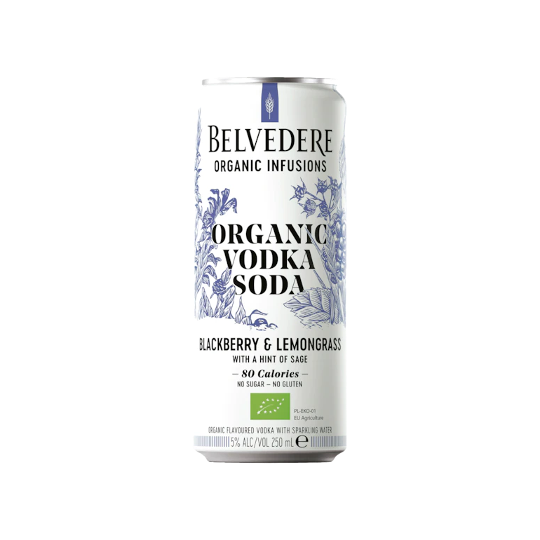 Belvedere Organic Vodka Soda Blackberry & Lemongrass 250ml