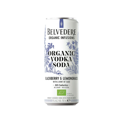 Belvedere Organic Vodka Soda Blackberry & Lemongrass 250ml
