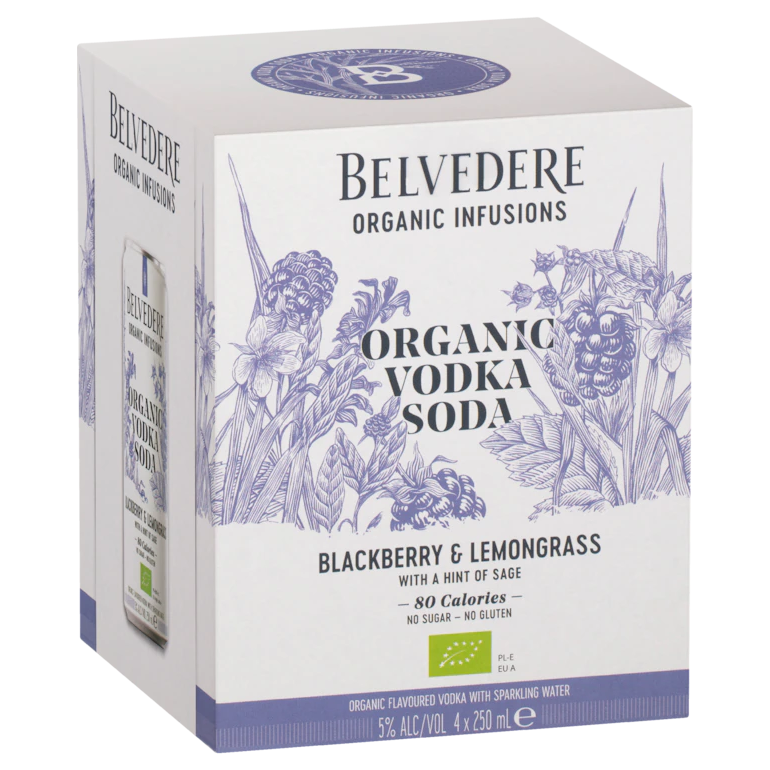 Belvedere Organic Vodka Soda Blackberry & Lemongrass 250ml