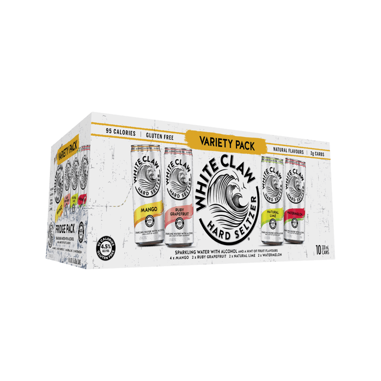 White Claw Hard Seltzer Variety 10 Pack Cans 330ml