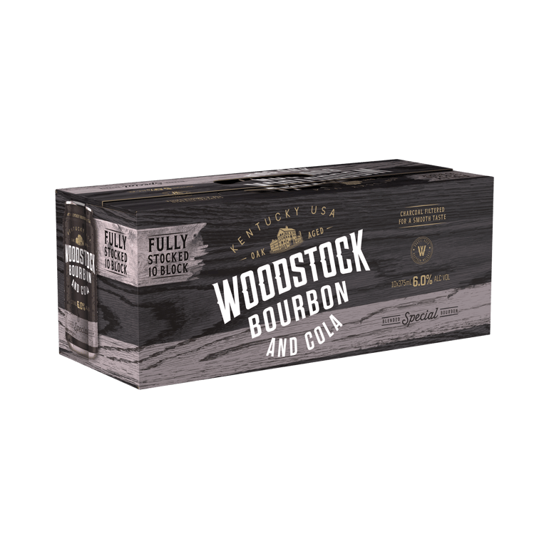 Woodstock Bourbon & Cola 6% 10 Pack Cans 375ml