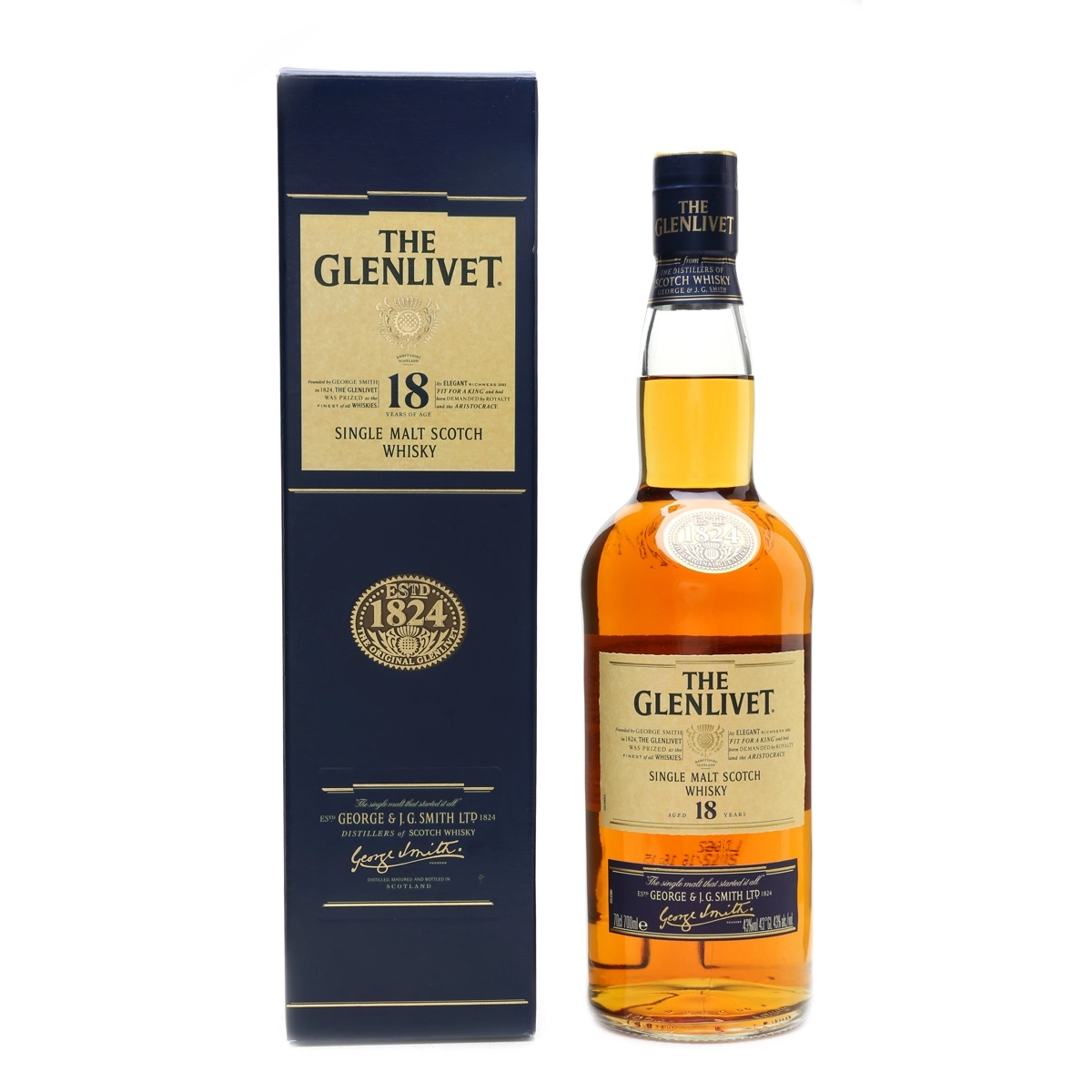 The Glenlivet 18 Year Old Single Malt Scotch Whisky 43% Very Old Bottling 700ml